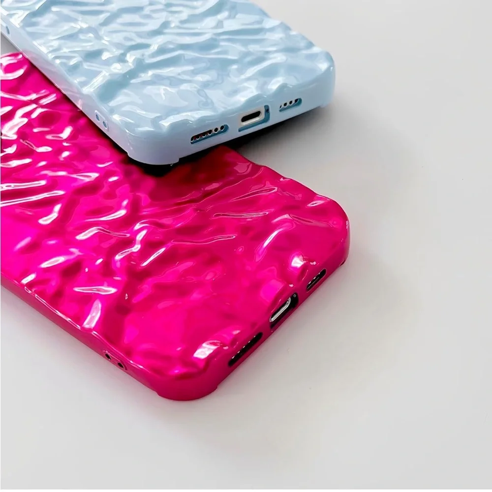 5for$10 Hot Pink iPhone 13 Pro Max Phone Case Cute 3D Tin Foil Luxury Phone Case